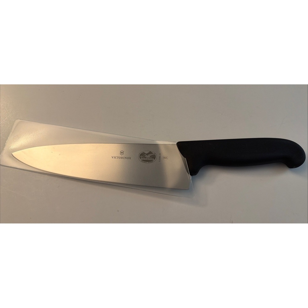 Victorinox 8" Chef's Knife Swiss Army 5.2063.20 Fibrox Handle Straight - Black
